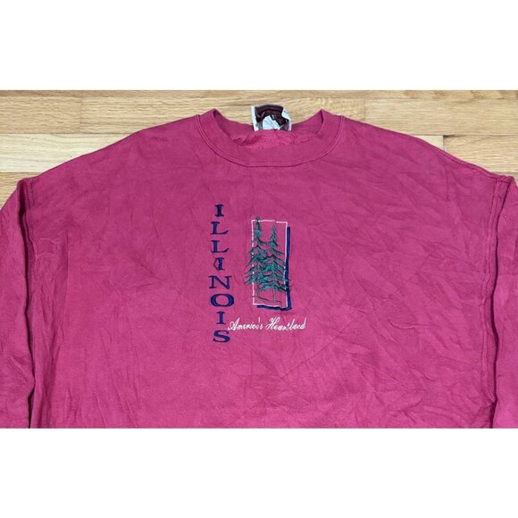 Vintage Time Square Sportswear Illinois Embroidered Sweatshirt Size - XL - Picture 2 of 8